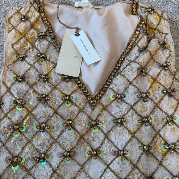 NWT! Anthropologie Let Me Be Crystal-Embellished Mini Shift Dress Medium - Picture 4 of 5
